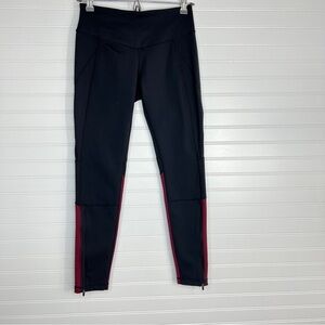 Zella Gossip Ankle Zip Leggings Women’s Small Black/Red